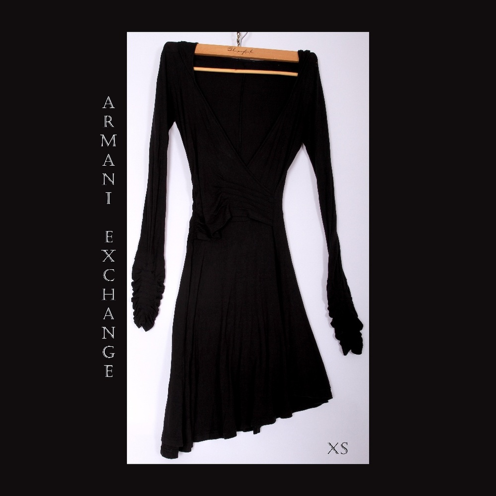 Armani Exchange Deep V-Neckline Dress with Hoodie - Picture 1 of 6